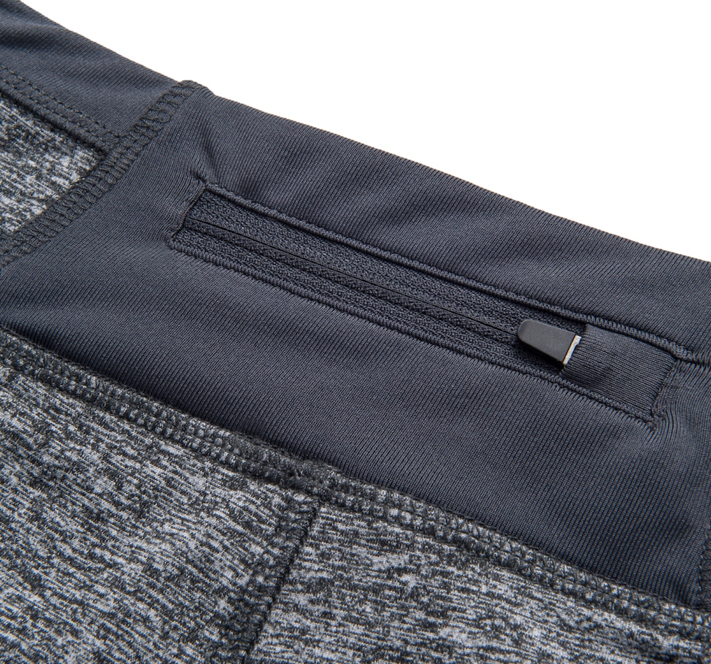 Pantalones cortos deportivos de compresión para correr con bolsillo con cremallera