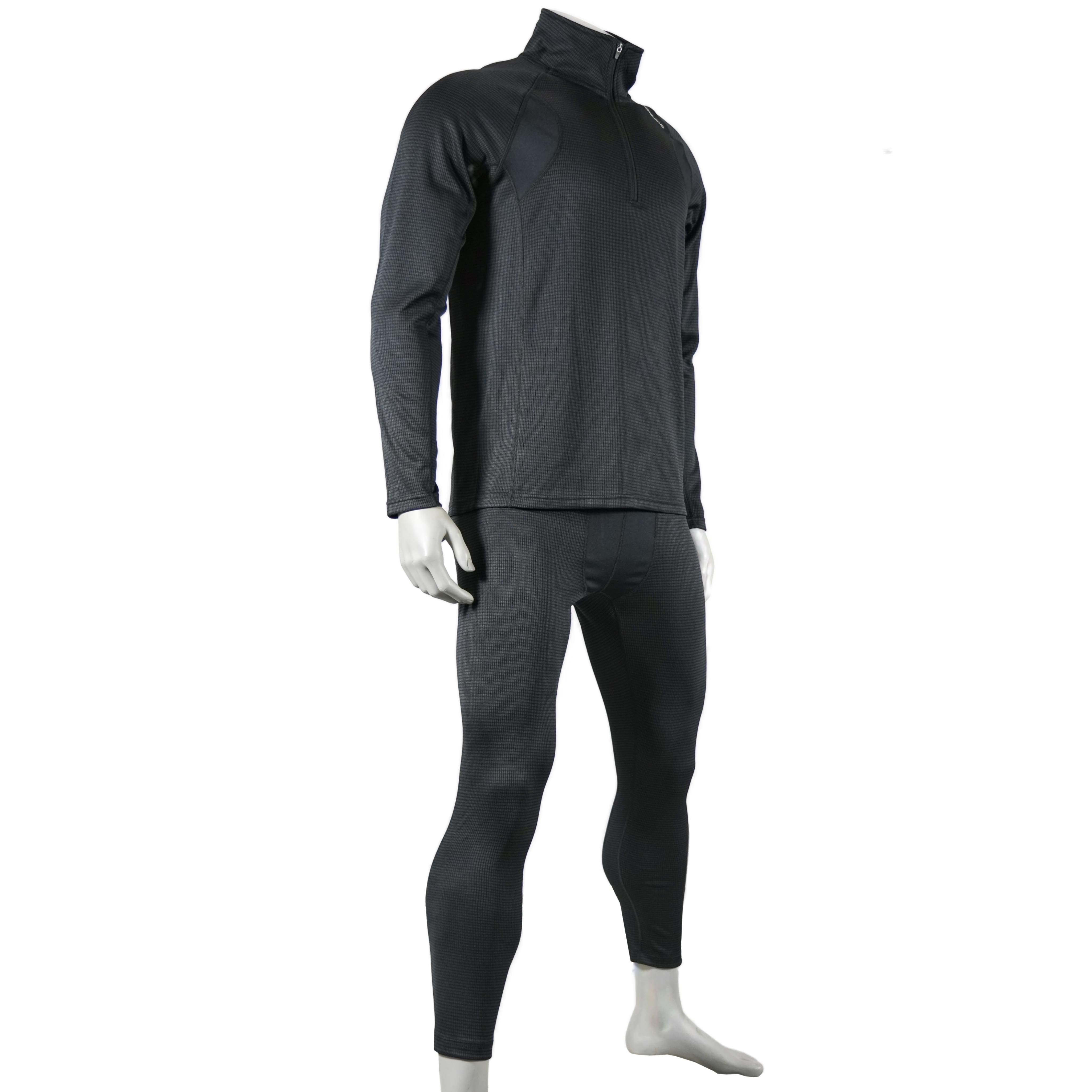 Paneles para hombre hilado teñido de vellón interno de la capa base midia zip entrenamiento térmico set