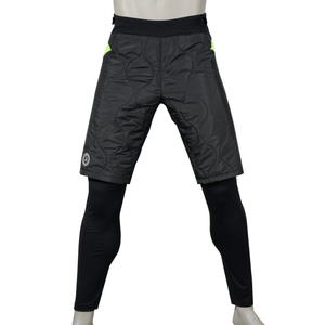 Bloque de color de acolchado al aire libre a prueba de viento para hombres 2 en 1 pantalón de cintura ajustable