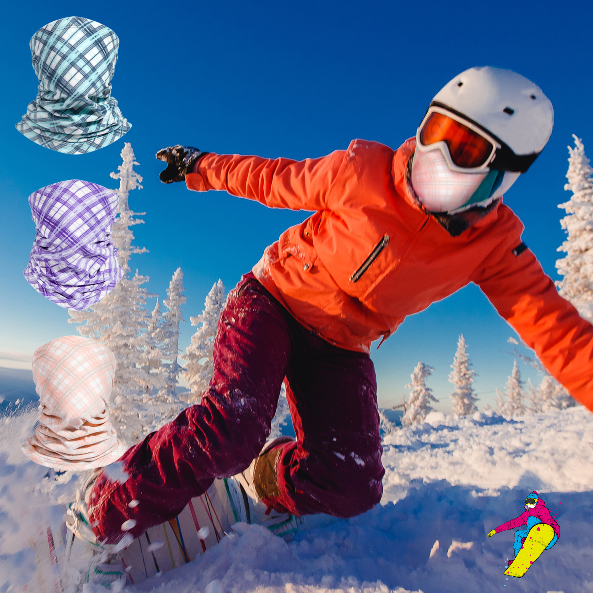 Máscara de vellón de esquí de cabezal multifuncional al aire libre
