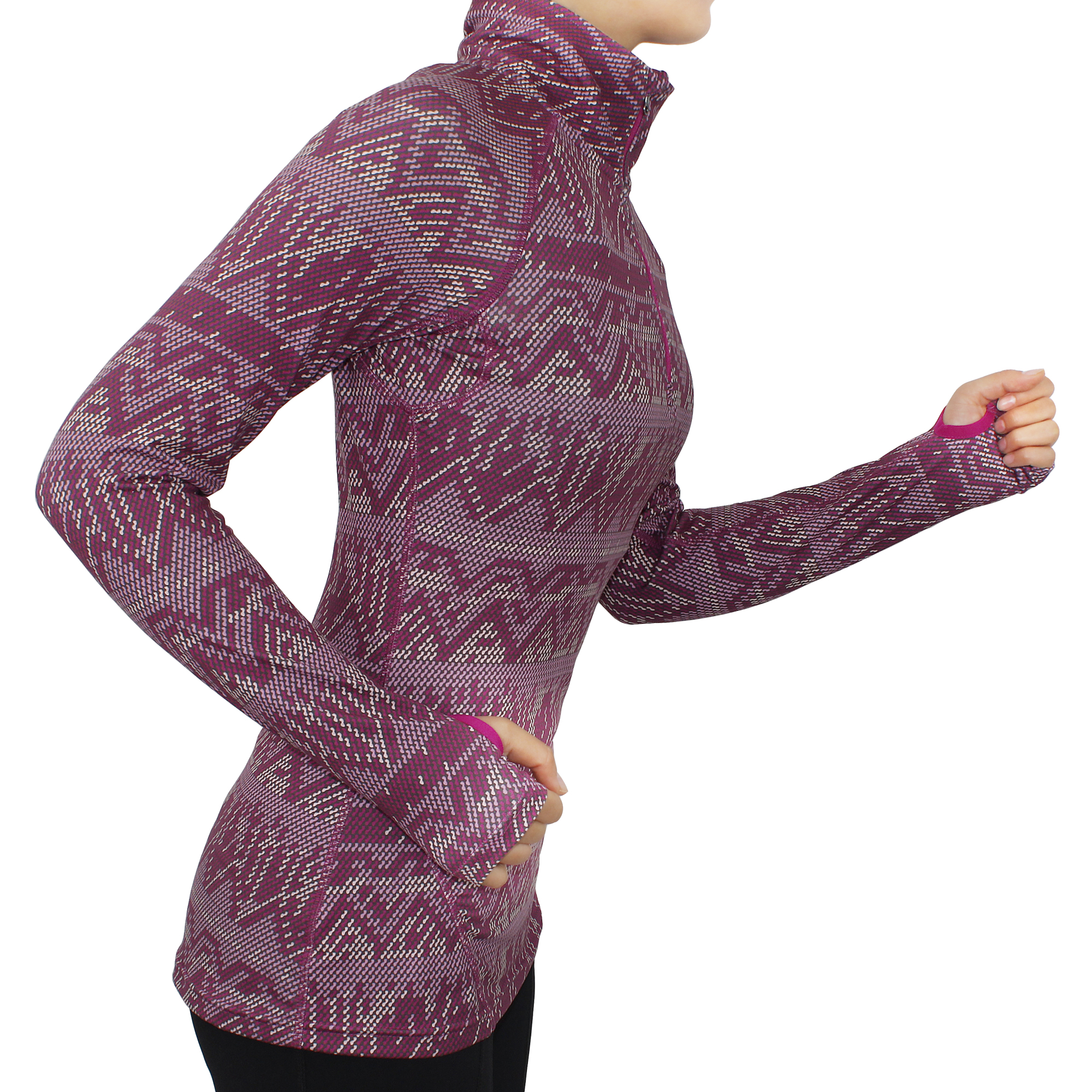 Camiseta de manga larga con media cremallera para mujer, camiseta de yoga, jersey para correr, camiseta