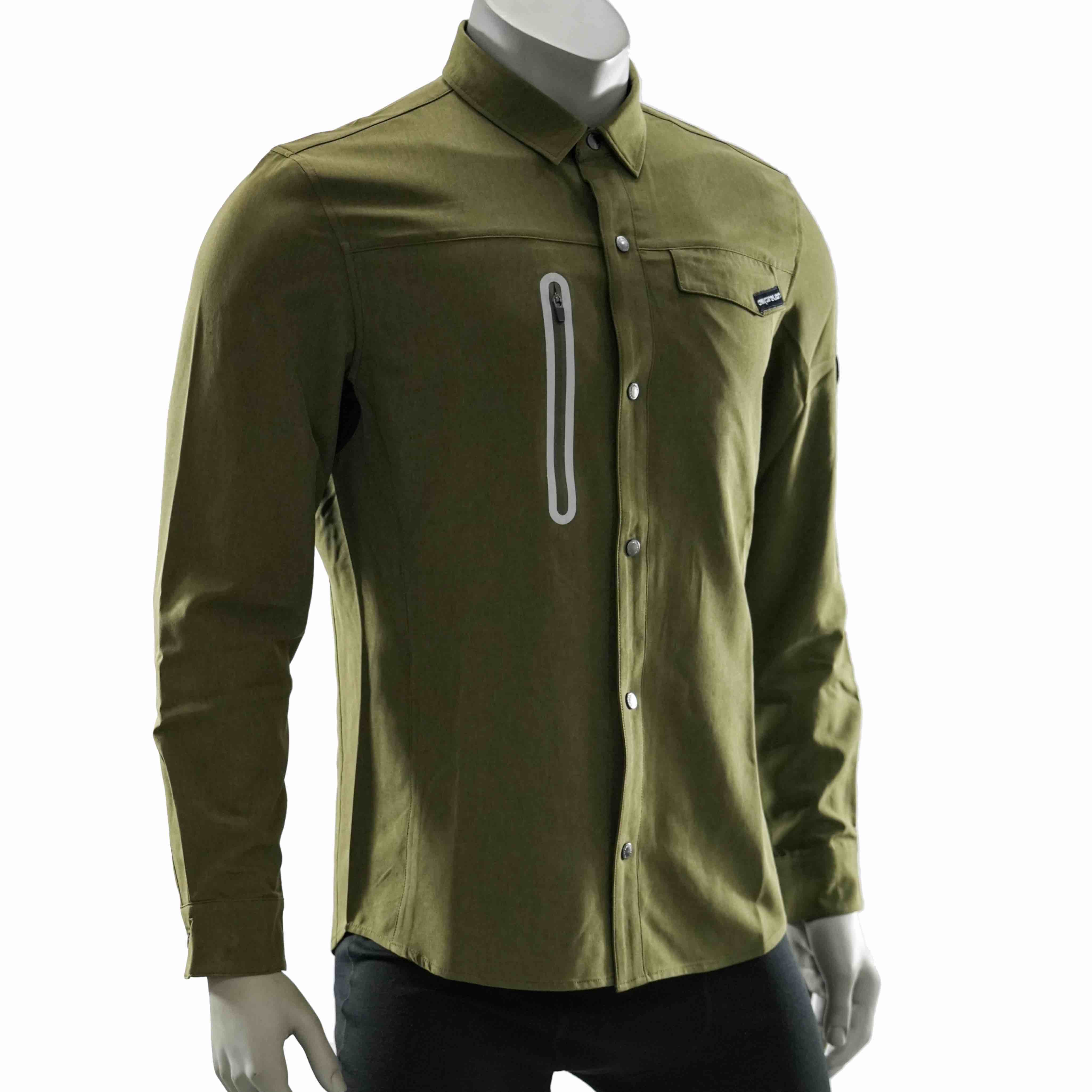 Camisa de trekking de bolsillo con cremallera sellada reflectante