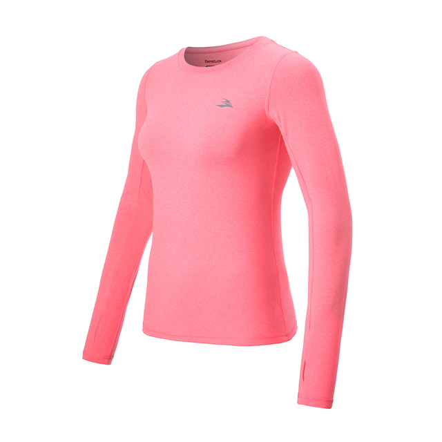 Camiseta deportiva activa de manga larga con capa base para correr para mujer