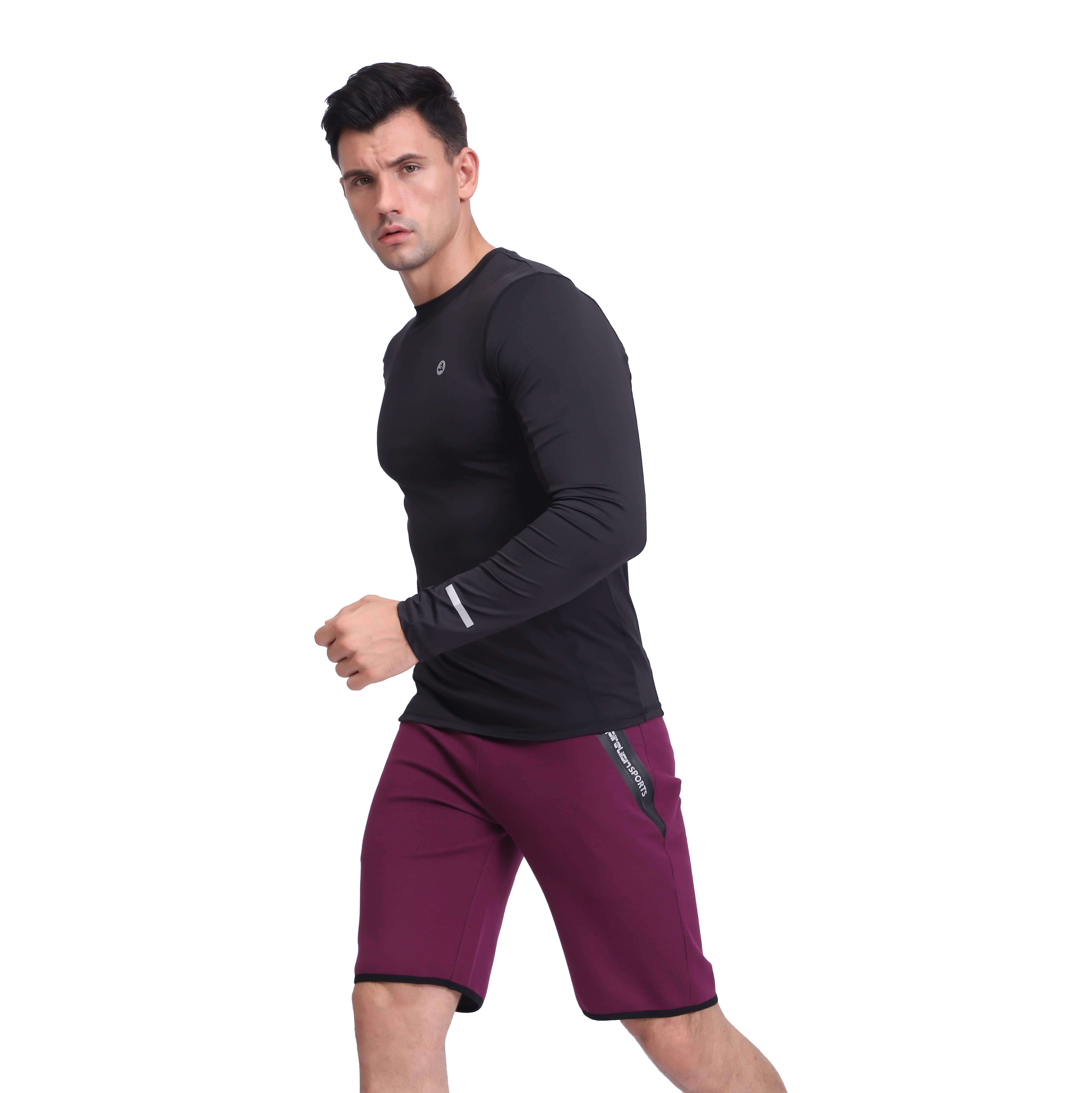 Camiseta de running de manga larga con capa base de compresión para hombre