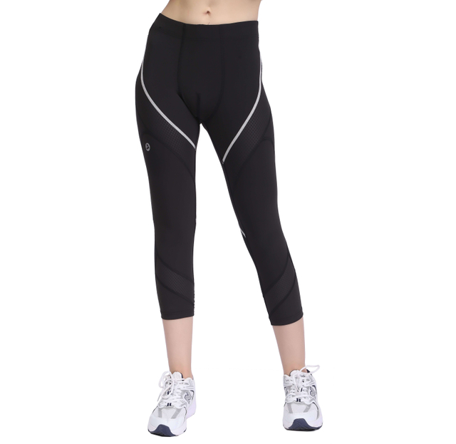 Mujeres en relieve panel reflectante para llevar capri legging